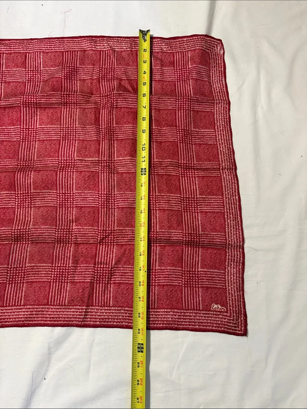 ECHO of New York Red Patterned Lightweight Neck Scarf